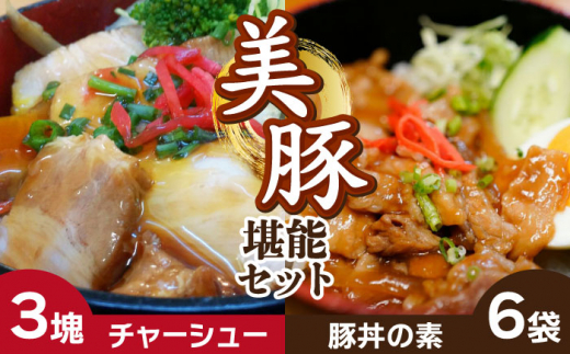 
美豚丼 焼美豚 (島チャーシュー) セット 五島市/大河内商店 [PAQ020]
