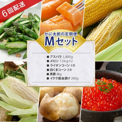 【発送月固定定期便】かに太郎定期便Mアスパラ メロン とうもろこし2 男爵 イクラ03826_全6回【配送不可地域：離島】【4082544】