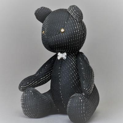ふるさと納税 桐生市 TRCOLUMで制作したテディベア「えんとくん　Originals」(シルバー)