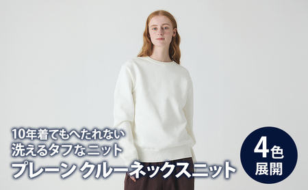 ニット アンユースレス プレーン クルーネックスニット 服 洋服 ファッション ビジネス カジュアル  耐久性 上品 コーマ糸 無撚糸コットン 洗濯可能 墨田区 東京都 ブラック/S規