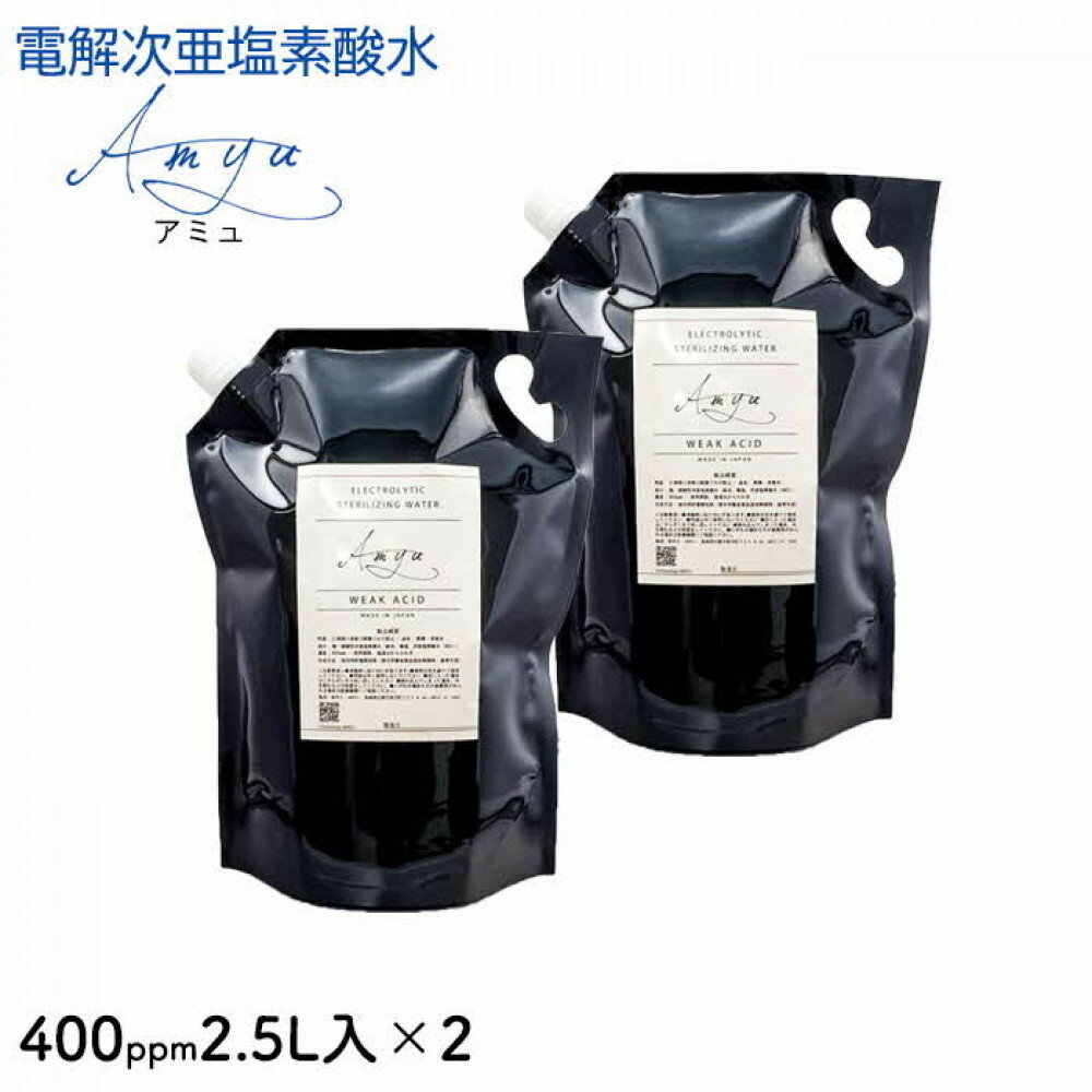 【ふるさと納税】電解次亜塩素酸水　400ppm　【2.5L 2個セット】　除菌・消臭 | 電解次亜塩素酸水 除菌 消臭 20L 1個 掃除 衛生 アクアフレックス ふるさと納税 出雲市