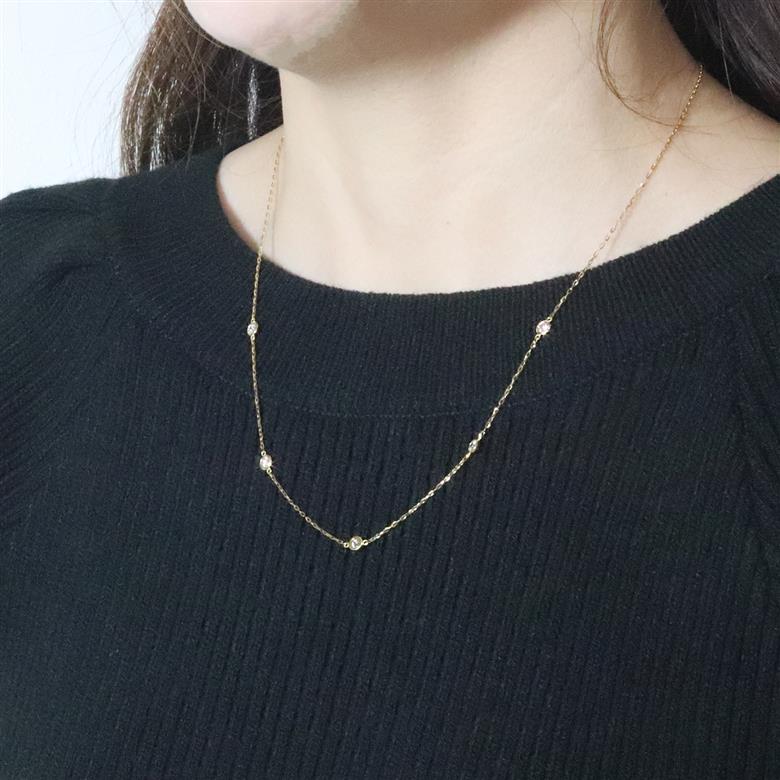 K18　0.55ct　ダイヤモンドステーションネックレス　BQ200