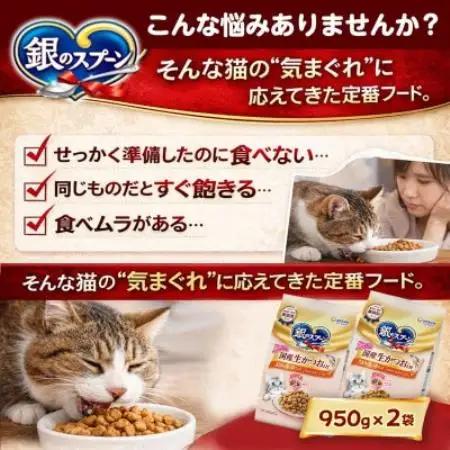 ユニ・チャーム 銀のスプーン 国産生かつおin 鶏ささみと海の幸ブレンド 950g×2袋【1748843】