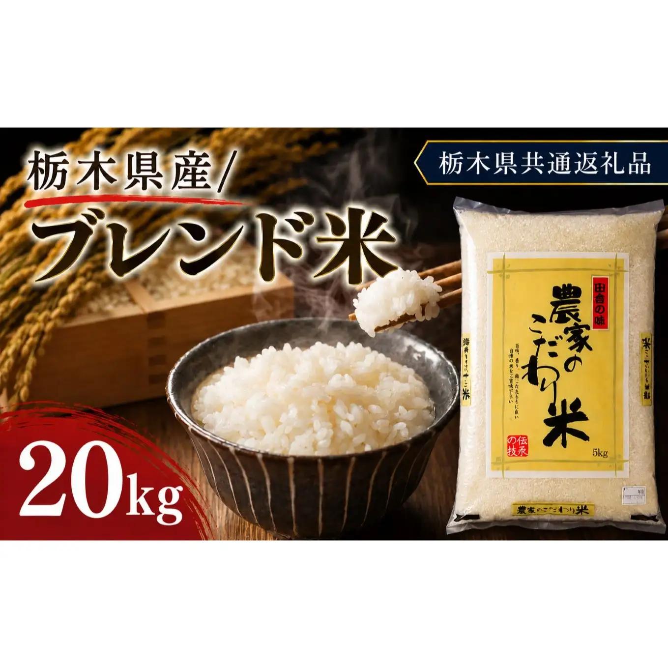 栃木県産 お米 白米 ブレンド米 20kg | 栃木県 矢板市　栃木県共通返礼品