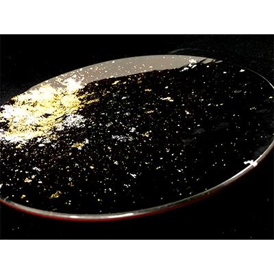 ふるさと納税 海南市 フラットプレートM×1枚　古代金箔漆黒