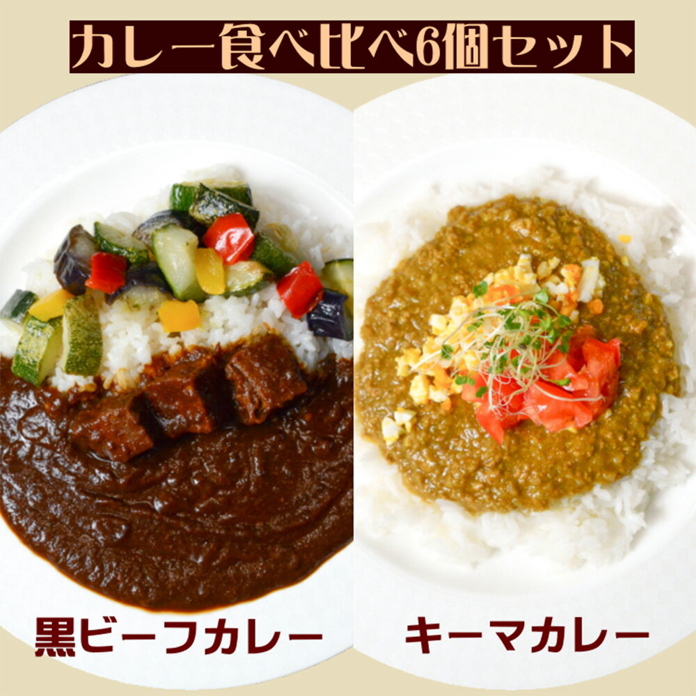 【ふるさと納税】カレー 食べ比べ セット 黒ビーフカレー 3個 キーマカレー 3個 冷凍 惣菜 ビーフカレー 牛 牛肉 ビーフ キーマ カレー　倉敷市