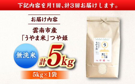 【3回定期便】無洗米 令和7年産 つや姫 5kg[AIDB095] 無洗