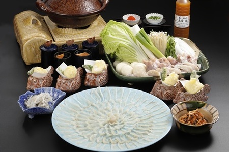 JH004.日本料理てら岡・虎ふぐ「絆」コース・白子付き（7人前）