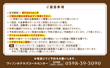 VISON HOTEL ご宿泊券2名様1室 牡丹（一泊二食付き） ヴィソンホテル ホテル 宿泊 自然 山々 テラス ツインルーム お泊り 一泊二日 ペア 半露天 朝食 朝食付き breakfast ブ