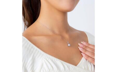 【星朧】ウルトラスカイブルー アコヤパール ダイヤモンド プラチナ ペンダントトップ｜無調色 アコヤ真珠 8.0mm セミラウンド PT900