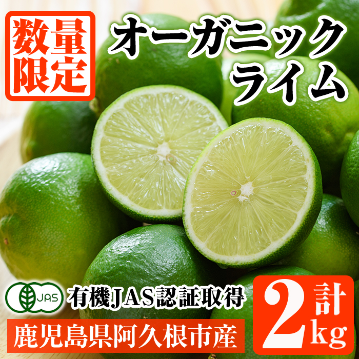 数量限定！有機JAS オーガニックライム(計2kg) 国産 果実 果物 フルーツ 柑橘 デザート 期間限定 有機栽培 健康志向【中村農場】akn084-06