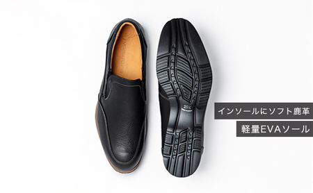 倭イズム 鹿革紳士靴　YA3302　ブラック 24.5cm