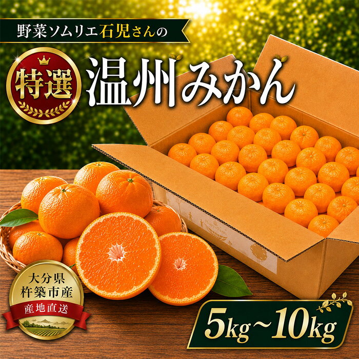 【ふるさと納税】 温州みかん 特選 5kg〜10kg 野菜ソムリエ石児さん ／ ミカン みかん 蜜柑 柑橘 5kg 10kg 柑橘類 甘い 温州みかん フルーツ 先行予約 11月 12月 1月 11月発送 12月発送 1月発送 10000円 ＜103-701＞