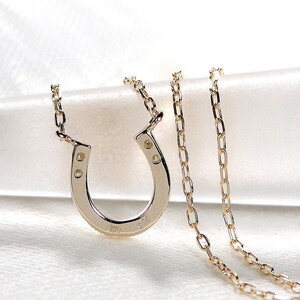 K10YG馬蹄ダイヤモンドネックレス(Fph013)