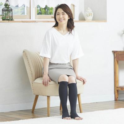 ふるさと納税 津山市 着る岩盤浴BSファイン　足首付きレッグウォーマー【LLサイズ/ブラック】 |  | 01