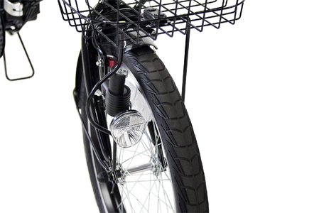 パンクしない折り畳み自転車２０インチ６段変速Ｒサス付　ホワイト