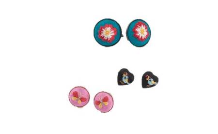 【加賀繍】（鳥）刺繍紋様ピアス