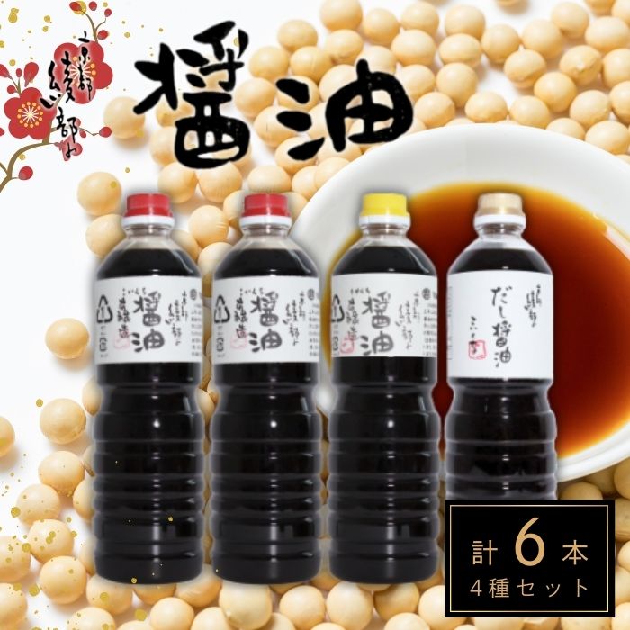 【ふるさと納税】 綾なる里のお醤油 6本セット こいくち醤油×3本 うすくち醤油×1本 こいくちだし醤油×1本 うすくちだし醤油×1本 醤油詰め合わせ 醤油セット 国産 お土産 プレゼント 調味料 贈り物 お歳暮 お中元 京都 綾部