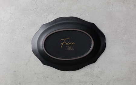 【美濃焼】fiorire-フィオリーレ-オーバルベーカーLサイズ2枚セット（ivory×black）【Felice-フェリーチェ-藤田陶器】 皿 楕円皿 食器 [MBX115]