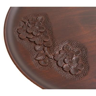 ふるさと納税 長野県 軽井沢彫　9寸丸盆(枝桜)　　長野県伝統工芸品 |  | 01