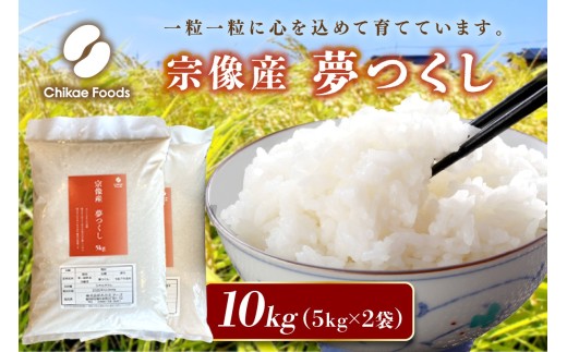 宗像産 夢つくし 10kg（5kg×2）( 米 白米 おいしい 福岡産 宗像産 夢つくし 10kg 10キロ )【ちかえフーズ】_HA1808