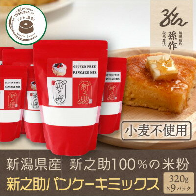 【ふるさと納税】米粉 ホットケーキミックス 320g×9パック グルテンフリー 新潟県産新之助使用【1570122】