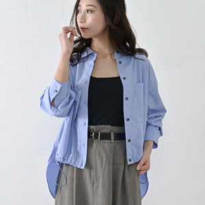 【THE INDUSTRY WORKS】 裾ドロストタイプライターシャツ（ブルー）・1着　TIW-W035（74-27-BL） レディース カジュアルシャツ