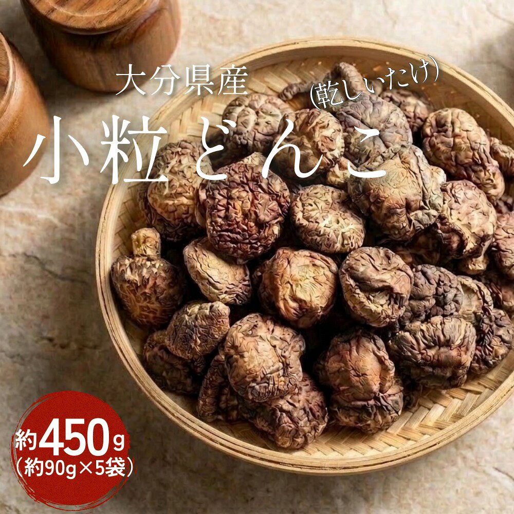 【ふるさと納税】大分県産 小粒どんこ 約450g （約90g×5袋） （乾しいたけ） FPS20
