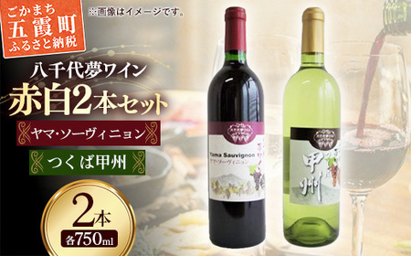 八千代夢ワイン シリーズ ヤマ・ソーヴィニョン（赤）・ つくば甲州（白）2本セット（茨城県共通返礼品・八千代町） ／ 国産 酒 アルコール ぶどう ギフト