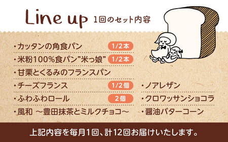 【12回定期便】 卵不使用！厳選詰め合わせ 10個セット ( 食パン 菓子 惣菜パン) 【パンの店 カッタン】 パン 人気 大人気[MEJ008]