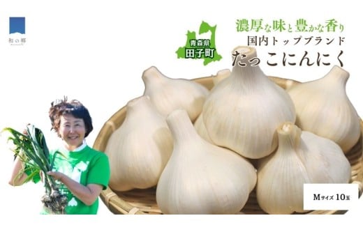 日本一ブランドたっこにんにくMサイズ10玉（青森県田子町産にんにく）