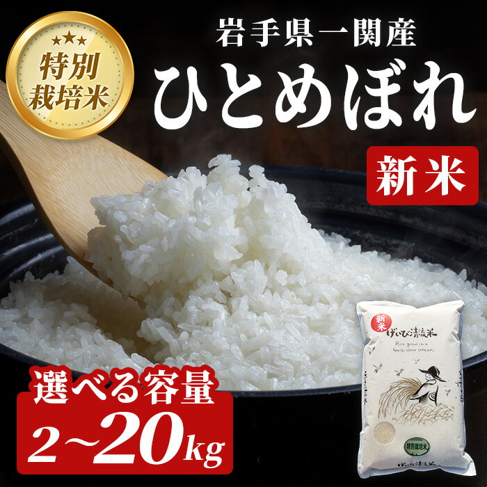 【ふるさと納税】新米 令和7年産 特別栽培米 ひとめぼれ げいび清流米 2kg〜20kg 選べる容量 岩手 お米 いわて コメ 精米 ブランド米 ご飯 白飯 ごはん お弁当 おにぎり 袋 東北 国産 送料無料 岩手県 一関市 【田舎モノ】ichinoseki01637・00040・01875・02049