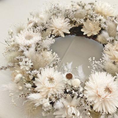 ふるさと納税 茅野市 信州八ヶ岳の麓から贈るドライフラワーリースS(ホワイト) |  | 02