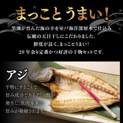 ふるさと納税 室戸市 黒潮セット(室戸海洋深層水仕込)　アジ干物　カマス干物　スルメイカ　干物詰め合わせセット |  | 01