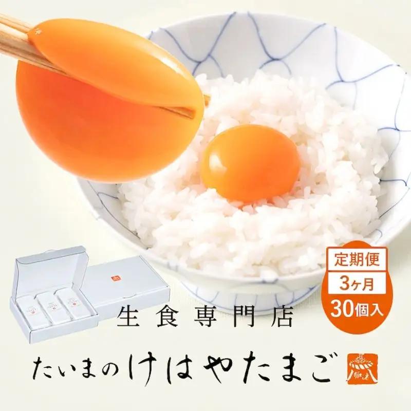 たいまのけはやたまご　30個入　3ヶ月定期便　／　定期便　たまご　生卵　奈良県　葛城市【tegg-tkb004】