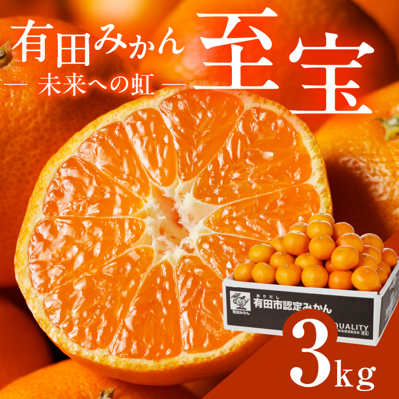 327.有田市認定みかん「未来への虹」至宝(3kg)【日本初自治体認定フルーツ】(A327-2)