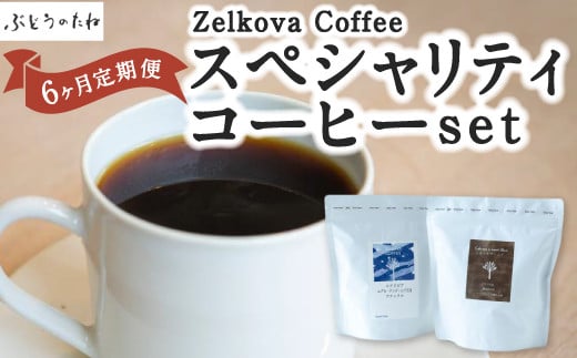 【6ヶ月定期便】Zelkova Coffee スペシャルティコーヒーセット (豆のまま)200g×2種