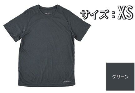 R×L（アールエル） メリノウール ウルトラライト ユニ Tシャツ（ユニセックス）グリーン XSサイズ