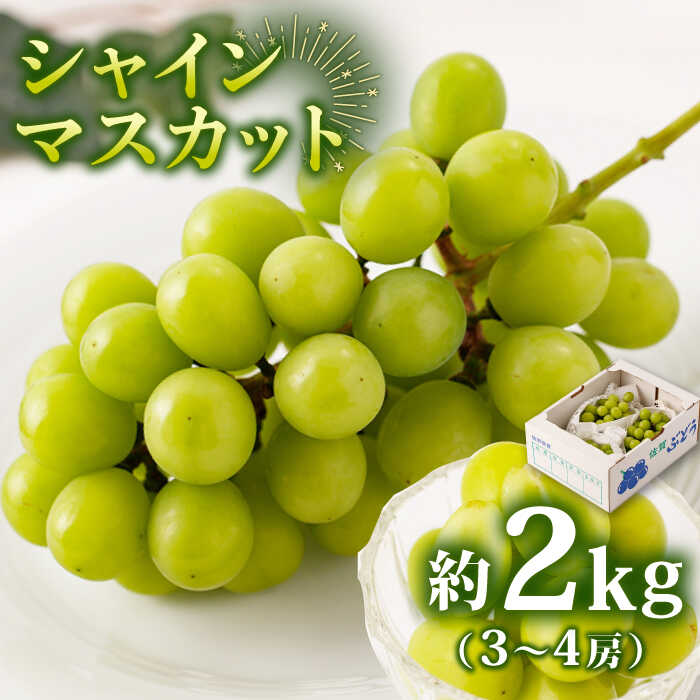 【ふるさと納税】【8月18日～発送開始】シャインマスカット 約2kg ( 3〜4房 ) / 菓子工房ピュアハート [UDF002]