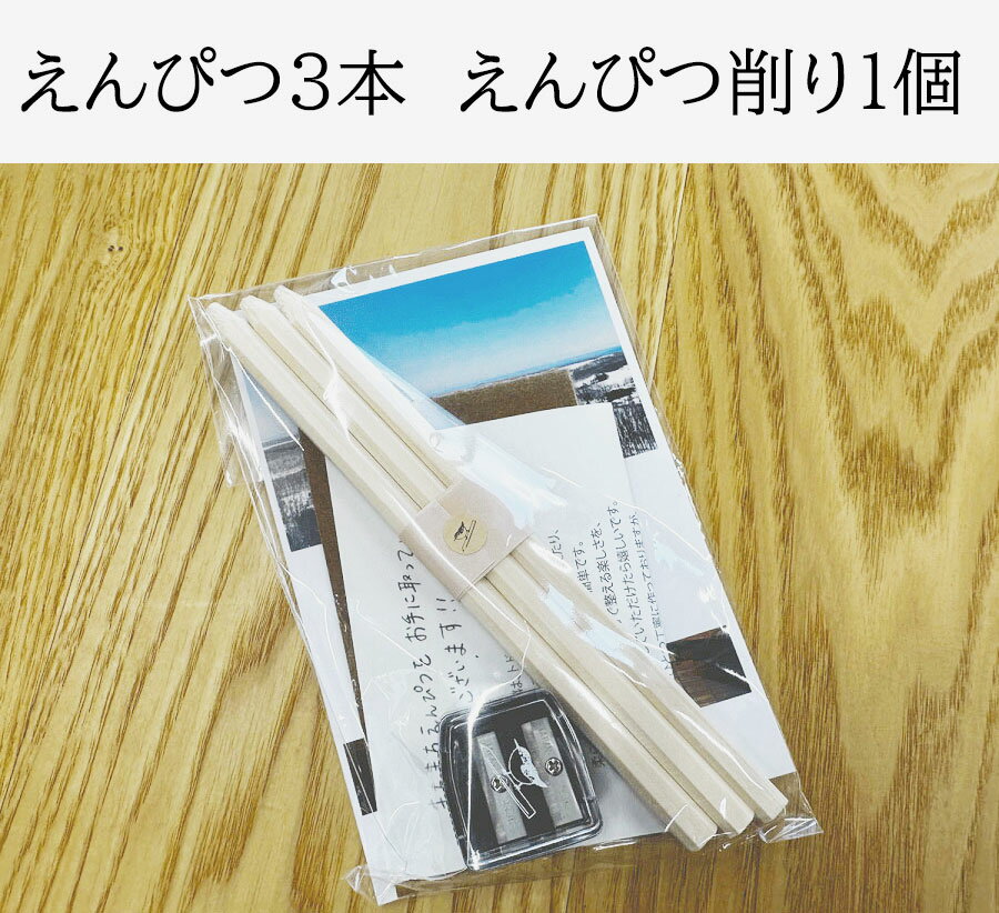 【ふるさと納税】【北海道広尾町産トドマツ使用】まちまちえんぴつ3本セット　えんぴつ削り付　広尾サンタランドウッド製品