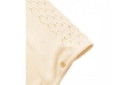 【ナチュラル】衿付き ケープ CO-Ｗ80 【60営業日程度で発送】|オーガニックコットン ニット 赤ちゃん 0歳～2歳 ベビー ベビー服 日本製