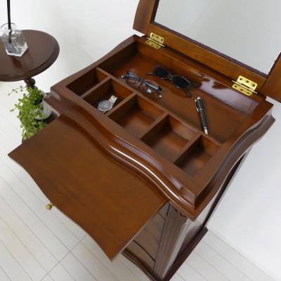 ふるさと納税 海南市 アンティーク ミラー付チェスト4段  AKU1022489 |  | 01