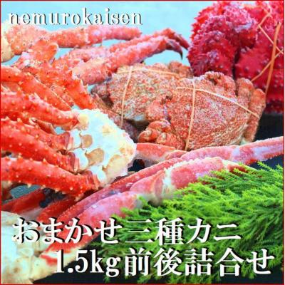 ふるさと納税 根室市 おまかせ3種のカニ食べ比べ(計1.5kg前後) D-57042