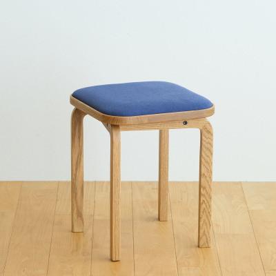 ふるさと納税 府中市 府中市の家具　コッコスツール　オーク材/生地:ラムース(ディープブルー)(組み立て式)