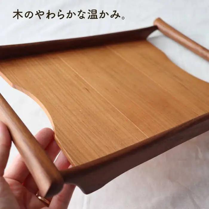 【さくら×ブラックウォールナット】37cm 小サイズ の 木製 トレー 糸島市 / 家具工房 橙 [AZF003]