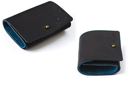 お札を折らない ミニ 財布 15 ブラックターコイズ