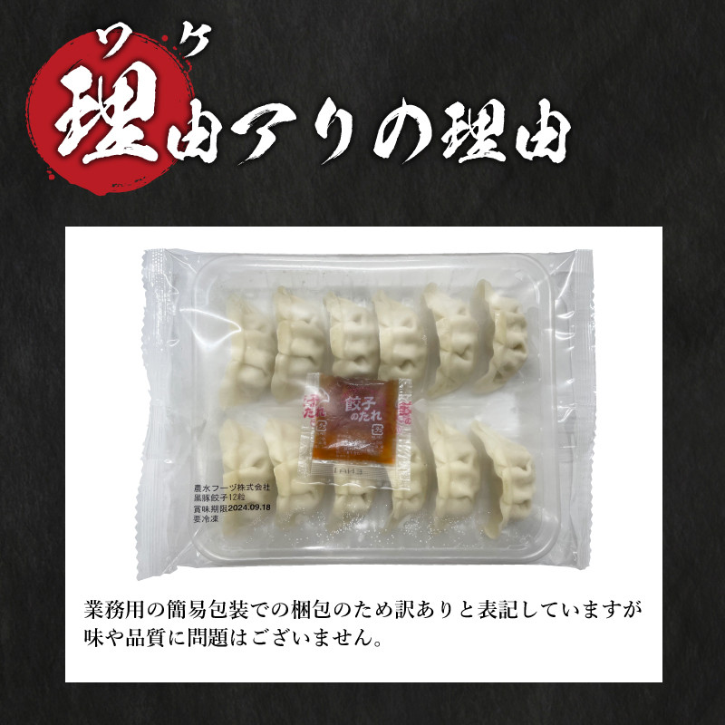 訳あり 黒豚餃子 3回 隔月 定期便 72個 12個×6パック 冷凍 小分け 内容 鹿児島県産 宮崎県産 黒豚 餃子 ぎょうざ ギョーザ ギョウザ 冷凍餃子 冷凍 冷凍食品 惣菜 弁当 おかず 小分け