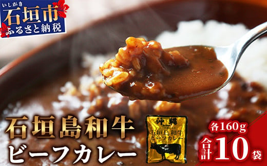 
石垣島和牛ビーフカレー 160g×10袋【合計1.6kg】お土産にも大人気のご当地カレー【レトルトで簡単・便利】KB-4-2
