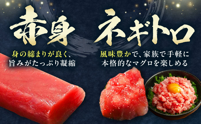 【全3回定期便】 対馬産 本マグロ 4種 計2kg（赤身/中トロ/大トロ/ネギトロ）《対馬市》【対海】 冷凍配送 大容量 新鮮 海鮮丼 手巻き寿司 [WAH034]