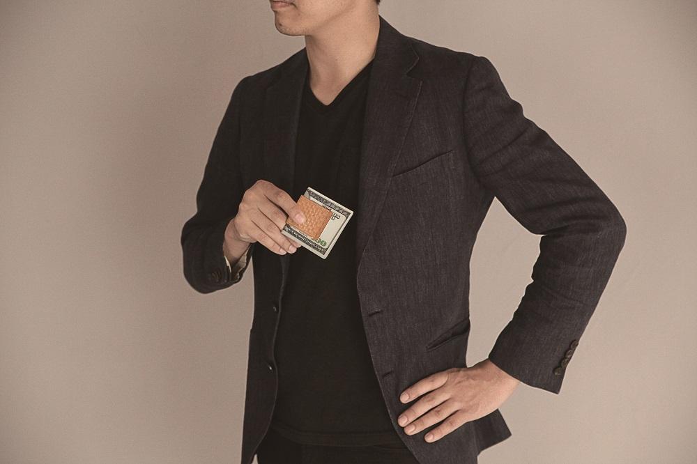 【錺之-KAZARINO-】錺之マネークリップ(青海波)